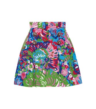 Floral cotton-blend miniskirt | Dolce&Gabbana