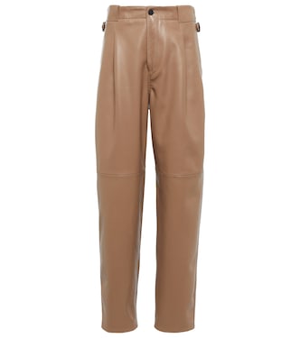 Pantalon Shobak à taille haute en cuir | The Mannei