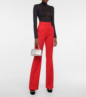 High-rise flared virgin wool pants | David Koma