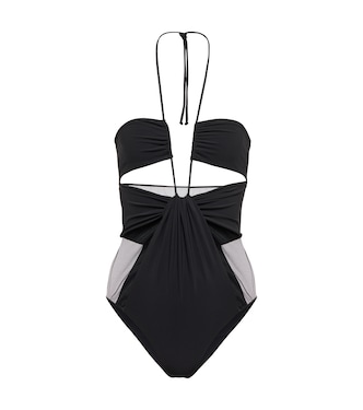 Body de malla y jersey halter | Nensi Dojaka