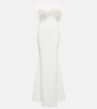 Bridal Grace feather-trimmed gown | Rebecca Vallance