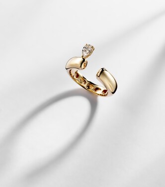 Bague Tube en or 14 ct et diamants | Rainbow K