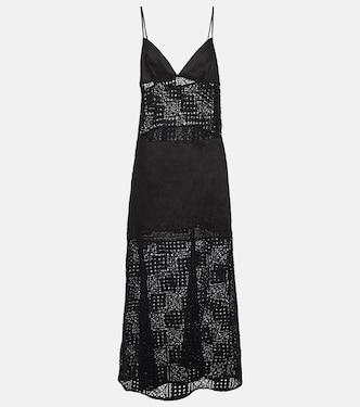 Robe longue Rayure en crochet de coton | SIR