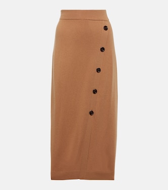 Cashmere and wool midi skirt | Jardin des Orangers