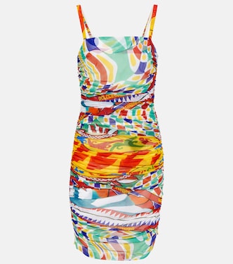 Vestido corto Carretto de tul fruncido | Dolce&Gabbana