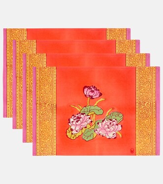 Tea Flower set of 4 cotton placemats | Lisa Corti
