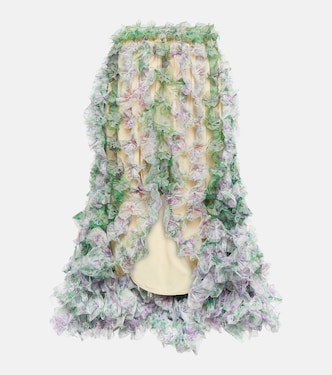 Asymmetric tulle midi skirt | Susan Fang