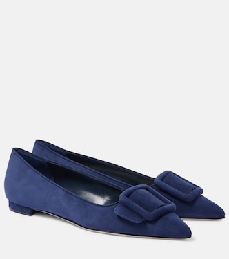 Ballerinas Maysalepumpflat aus Veloursleder | Manolo Blahnik
