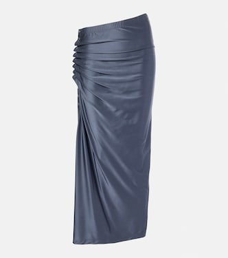 Falda midi fruncida de jersey | Rabanne