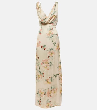 Vestido largo drapeado floral | Toteme