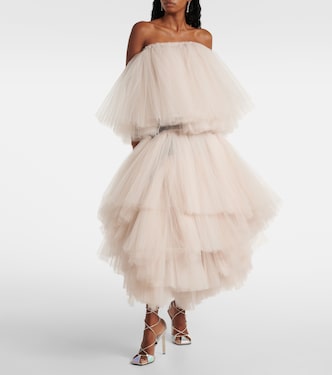 Gonna lunga Graceful in denim e tulle | Maticevski