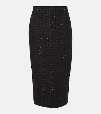 Gonna lunga in bouclé con paillettes | Rotate