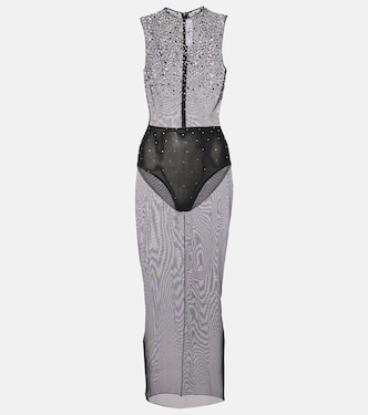 Abito midi Crew in mesh | Alex Perry