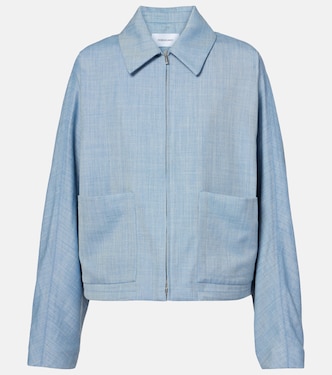 Blouson raccourci en laine, soie et lin | Ferragamo