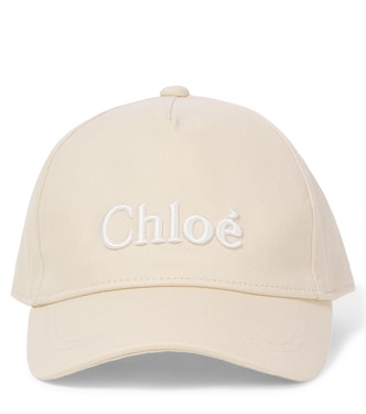 Logo embroidered denim baseball cap | Chloé Kids