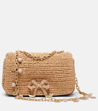 Bow Small woven shoulder bag | Self-Portrait