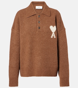 Alpaca and wool-blend polo sweater | Ami Paris