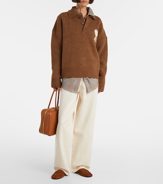 Alpaca and wool-blend polo sweater | Ami Paris