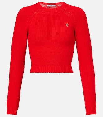 Cropped ribbed-knit cotton-blend sweater | Acne Studios