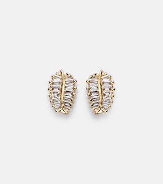 Small 18kt gold earrings with diamonds  | Anita Ko