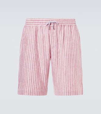 Alfa striped linen Bermuda shorts | Fedeli