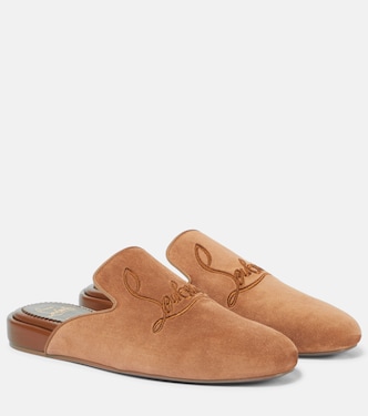 Navy Coolito Donna suede slippers | Christian Louboutin