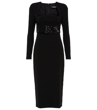 Crystal-embellished silk midi dress | Versace