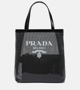 Tote Small aus Mesh mit Pailletten | Prada
