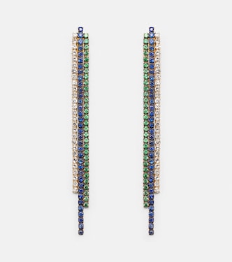 Triple Thread Drop 18kt gold earrings with diamonds | Shay Jewelry