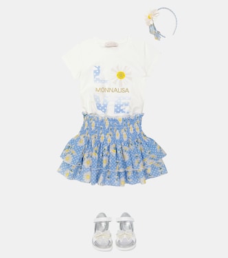 Camiseta en mezcla de algodón adornada | Monnalisa