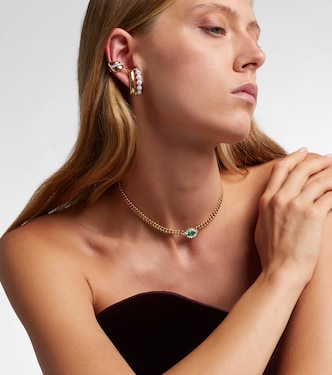Halskette aus 18kt Gelbgold mit Diamanten und Smaragd | Shay Jewelry