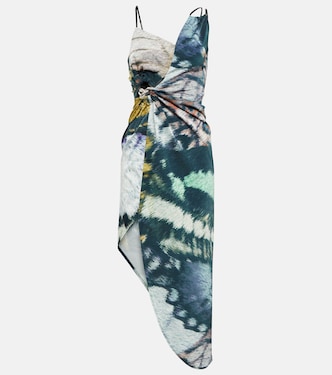 Asymmetric printed midi dress | Jacques Wei