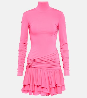 Floral-appliqué gathered minidress | Blumarine