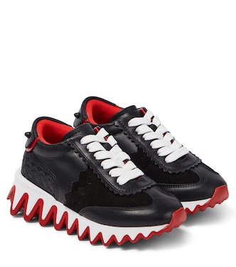 Mini Shark leather and suede sneakers | Christian Louboutin Kids
