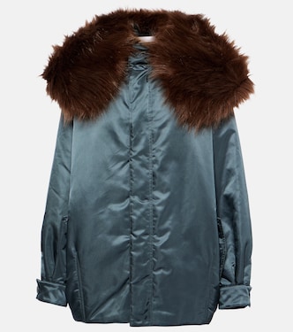 Oversized faux fur-trimmed parka | Alaïa