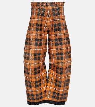 Anna checked leather wide-leg pants | Dodo Bar Or