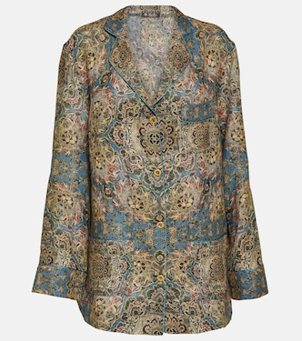 Camisa de pijama de lino estampada | Loro Piana