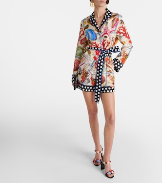 Shorts Capri in raso di seta con stampa | Dolce&Gabbana