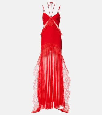 Robe aus Taft und Tüll mit Spitze | David Koma