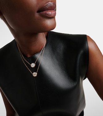Collier Pom Pom Dot en or rose 18 ct, nacre et diamants | Pomellato