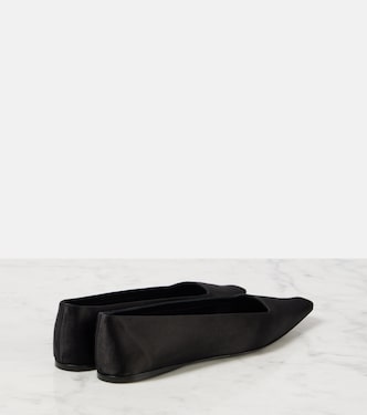 Poppy crêpe satin ballet flats | Saint Laurent