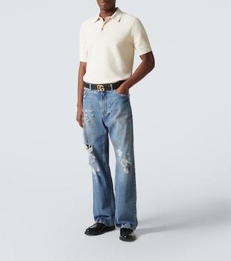 Polo DG in maglia di cotone | Dolce&Gabbana