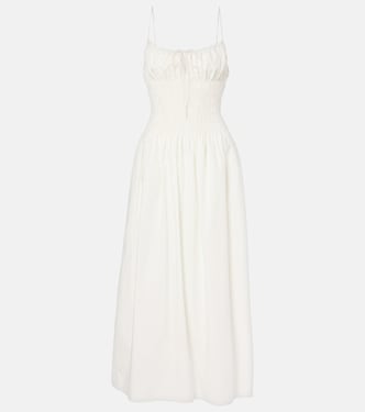 Shirred cotton maxi dress | Faithfull