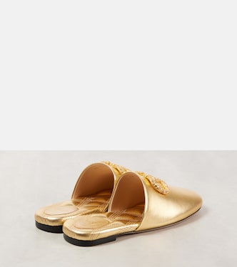 VLogo Signature 메탈릭 레더 슬라이드 | Valentino Garavani