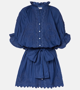 Embroidered cotton poplin minidress | Juliet Dunn
