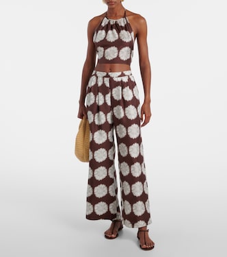 Weite Hose Isola aus Seiden-Twill | Asceno