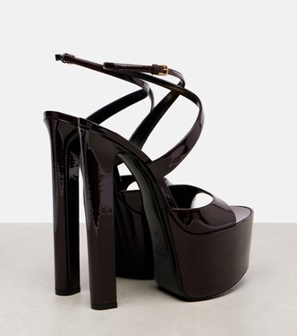 Rossy 100 patent leather platform sandals | Saint Laurent