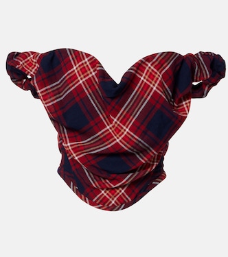Sunday off-shoulder plaid bustier top | Vivienne Westwood