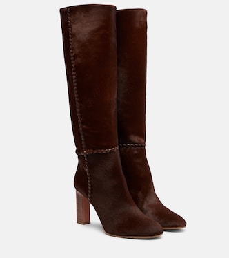 Indy 85 pony hair knee-high boots | Aquazzura