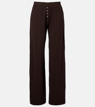Pointelle cotton wide-leg pants | Leset
